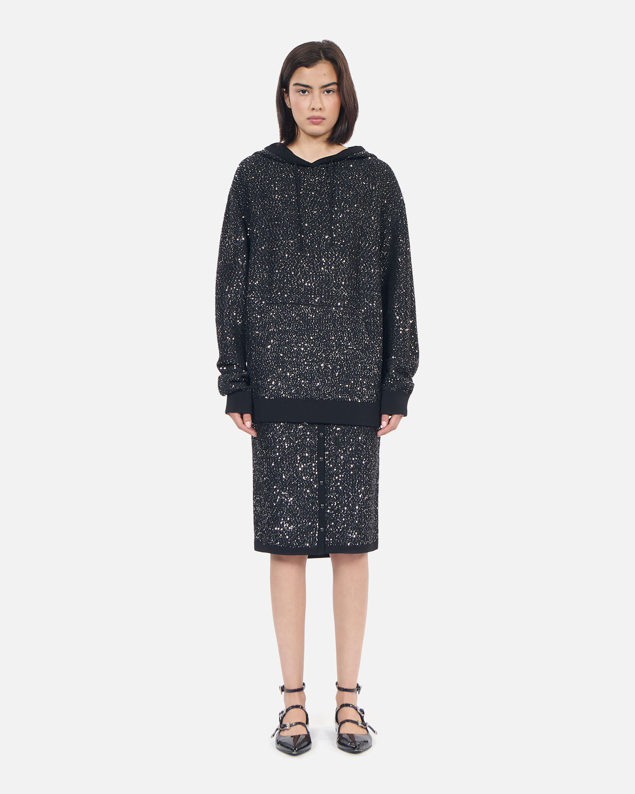 The Kooples MUJER BLACK sudadera lentejuelas punto negro