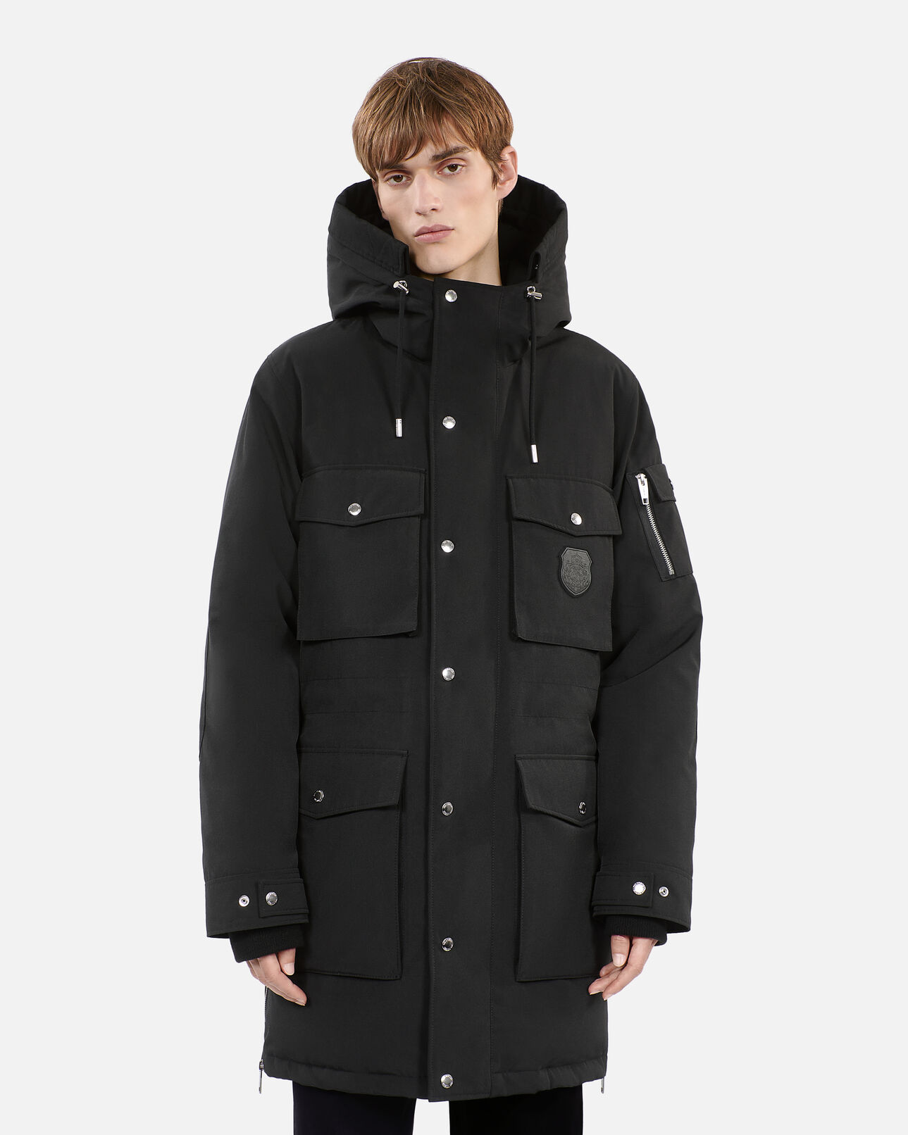 The Kooples HOMME BLACK parka à capuche noire