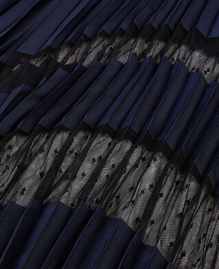 The Kooples WOMEN NAVY navy blue pleated long skirt