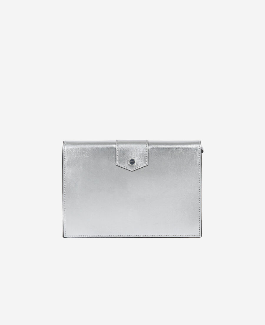 medium emily pouch in silver leather