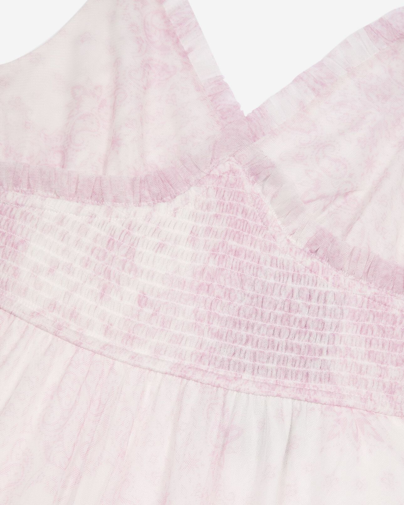 The Kooples WOMEN WHITE - PINK 'pale lilac' print long tulle dress