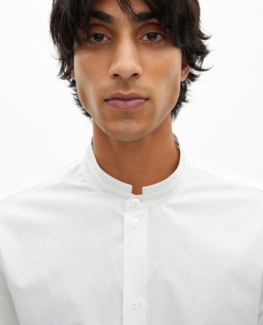 The Kooples HOMME WHITE / BLACK chemise formelle col officier blanche