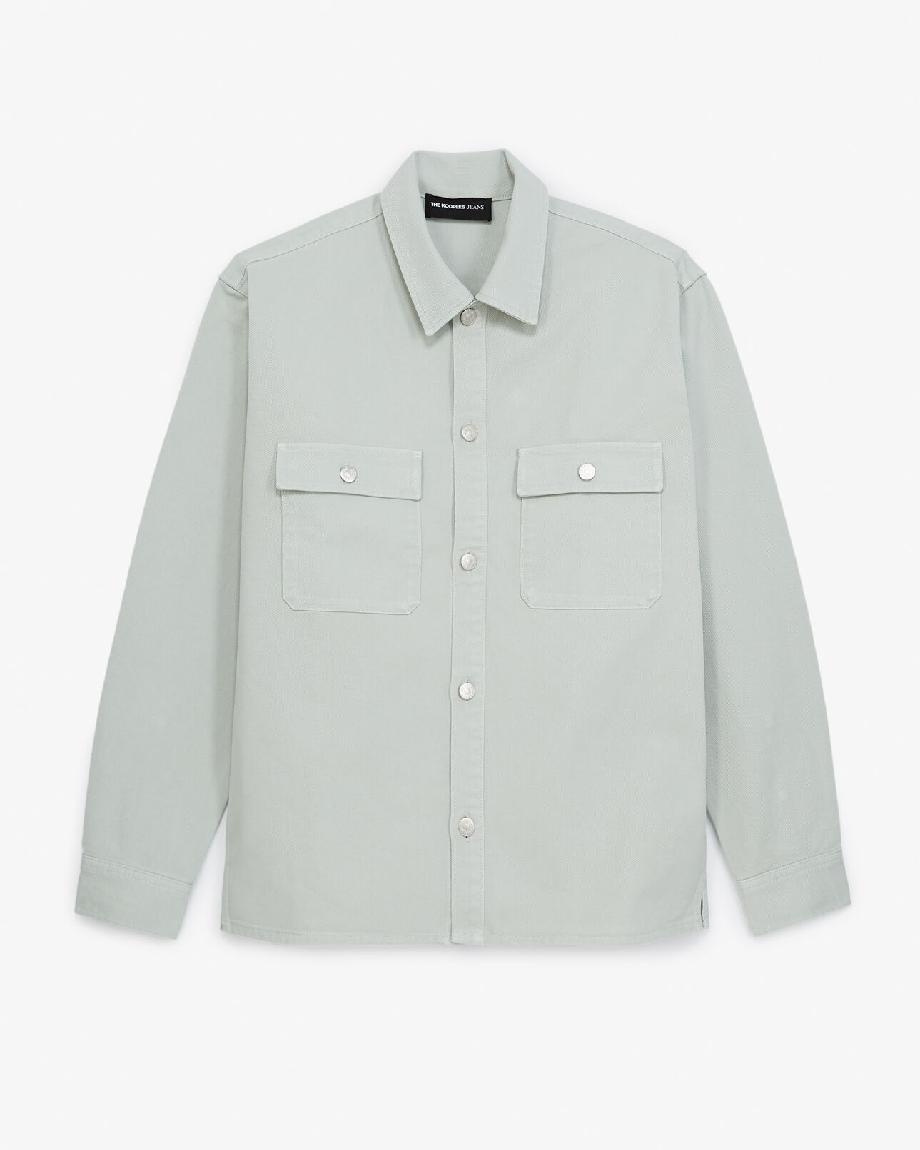 The Kooples MEN MINT mint green denim shirt with pockets