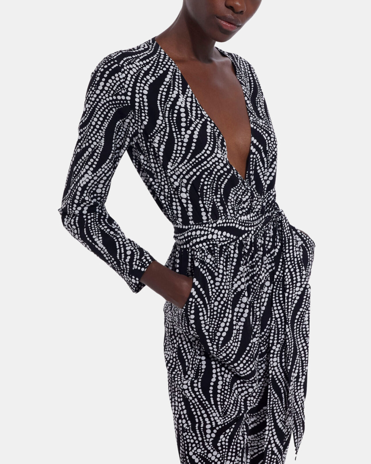 The Kooples FEMME BLACK WHITE combinaison imprimée