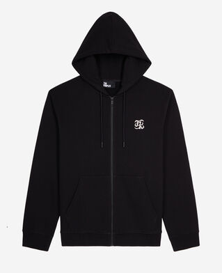 The Kooples HERREN BLACK schwarzes kapuzensweatshirt mit stickerei