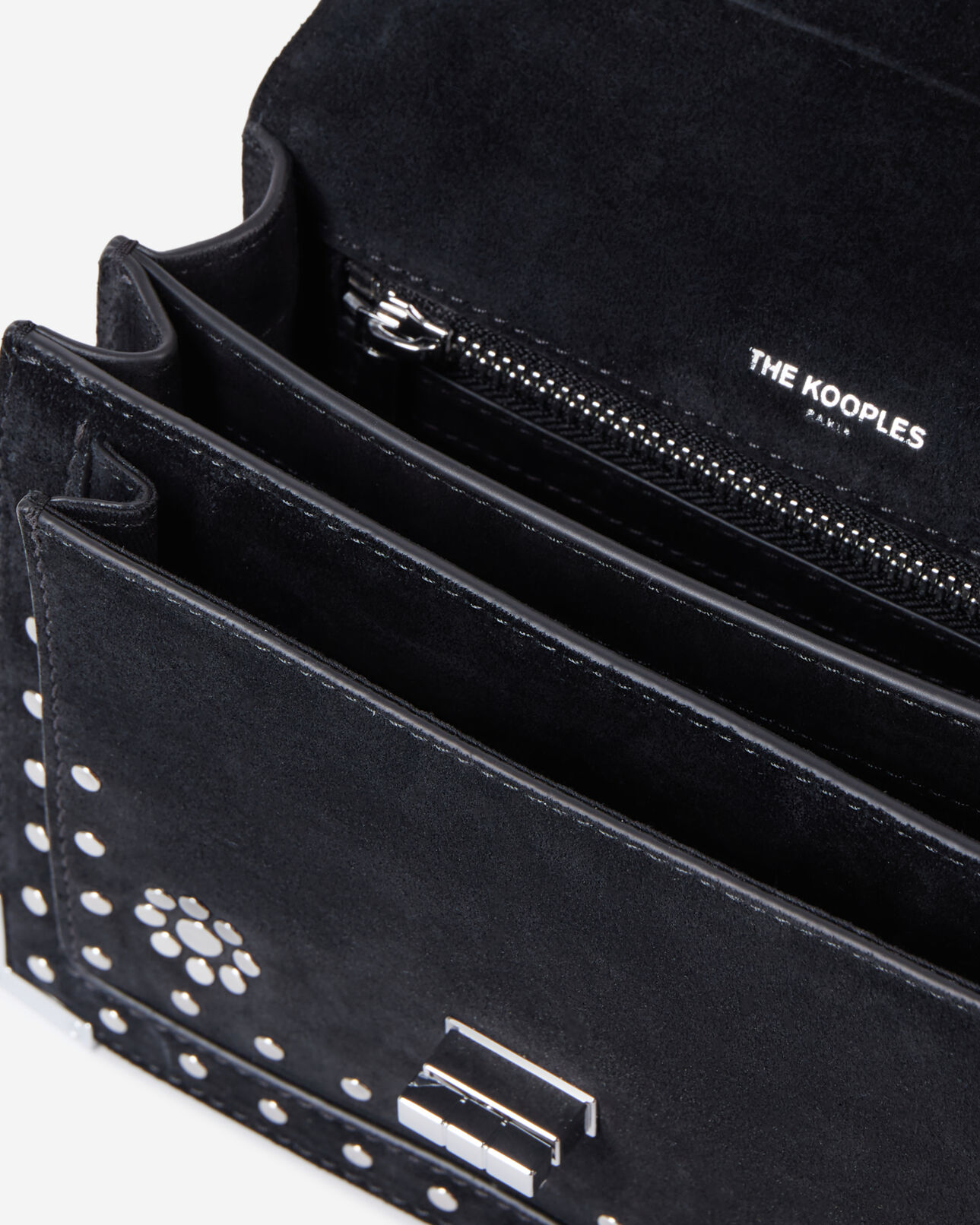 The Kooples MUJER BLACK bolso emily pequeño piel negro tachuelas