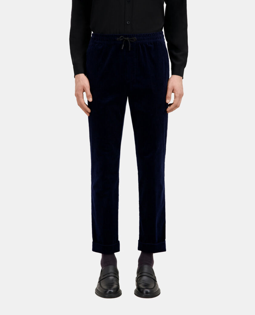 The Kooples HOMME NAVY pantalon bleu marine en velours côtelé