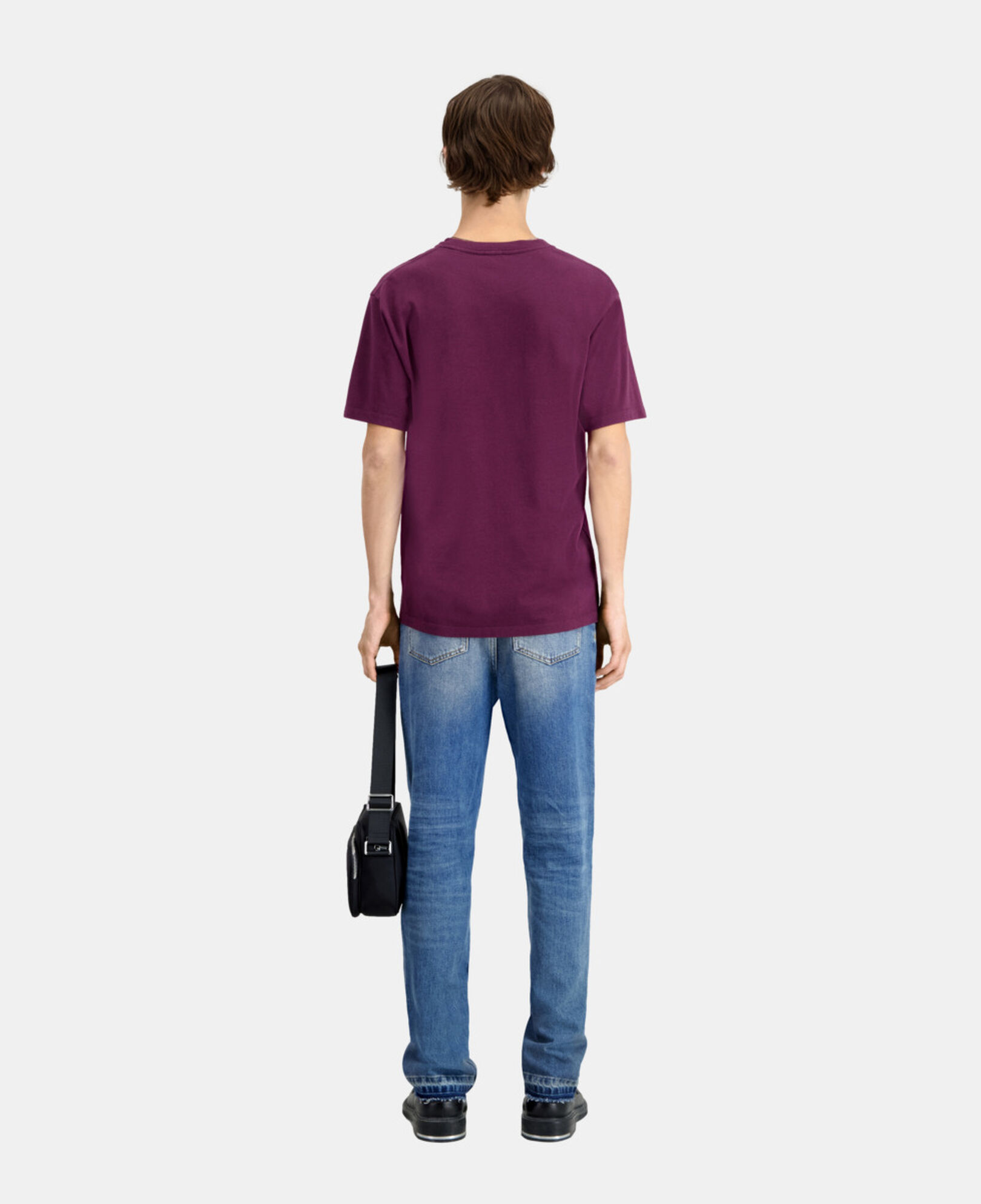The Kooples MEN BORDEAUX men's burgundy t-shirt with dagger through heart serigraphy