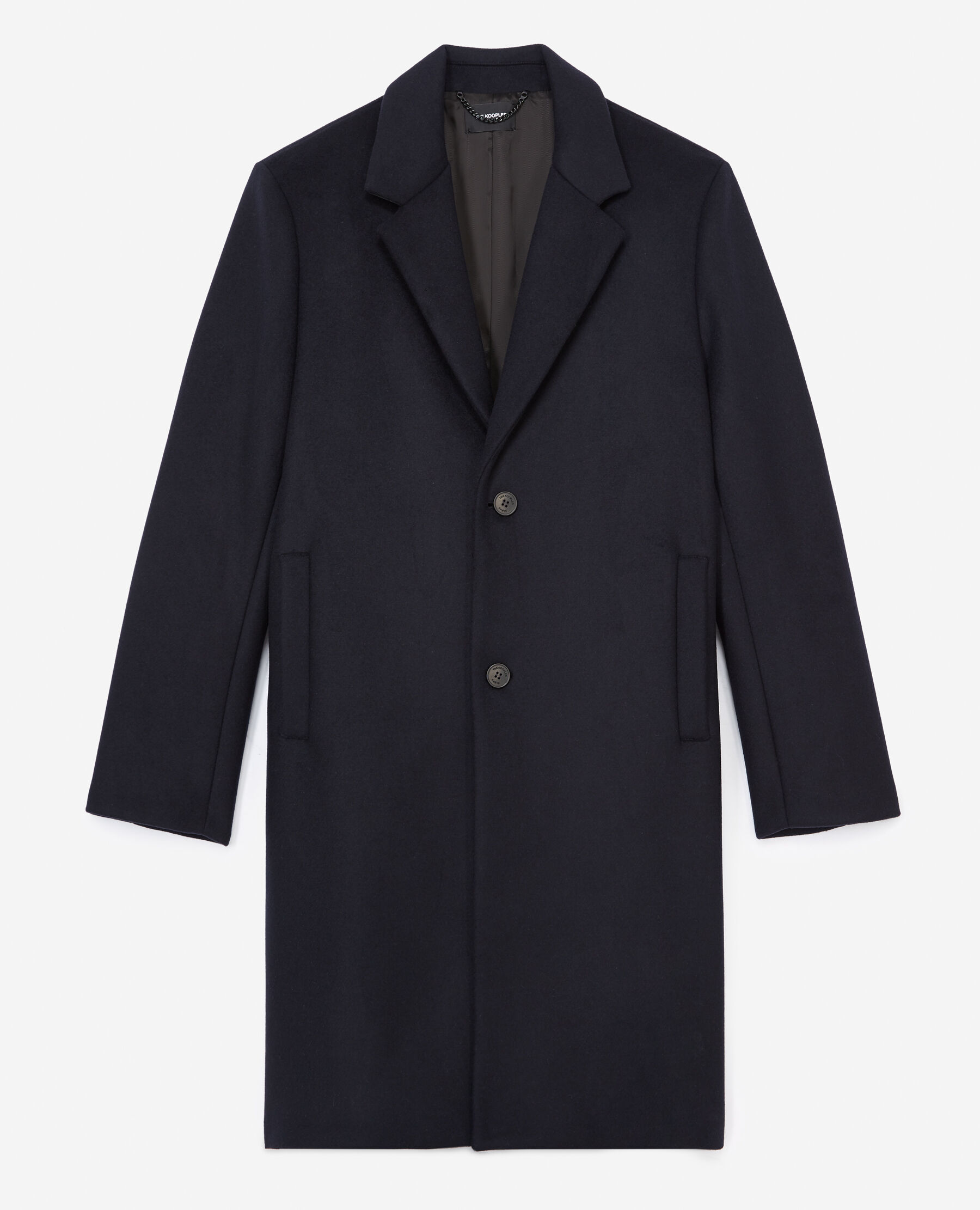 Navy blue wool 2 button coat The Kooples US