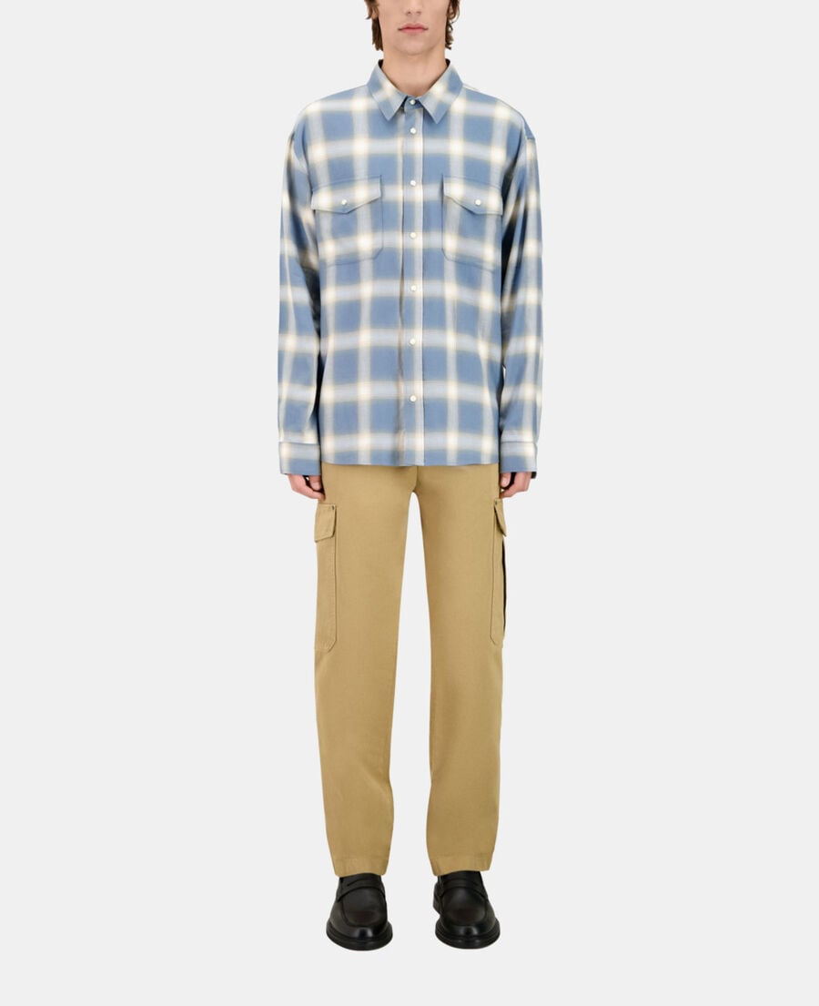 The Kooples HOMME BLUE GREY chemise à carreaux