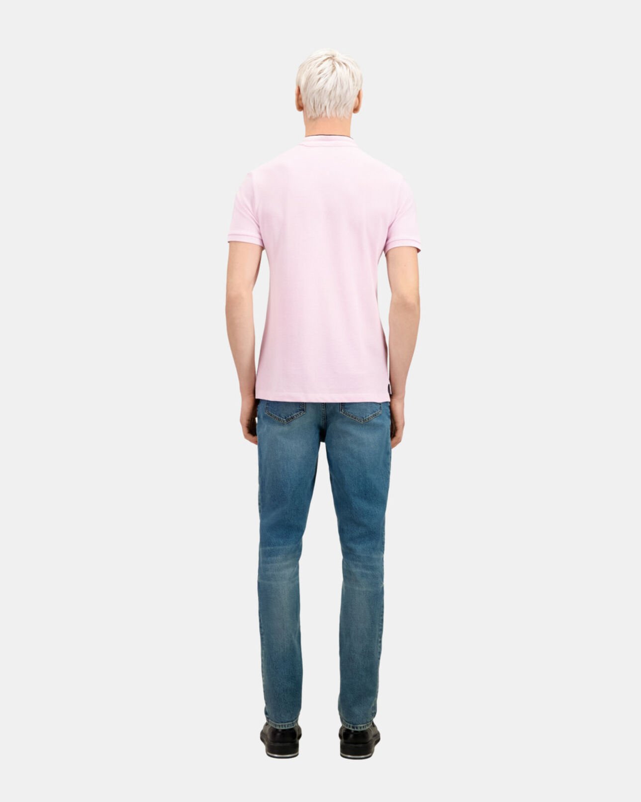 The Kooples HOMME PALE PINK polo rose en coton