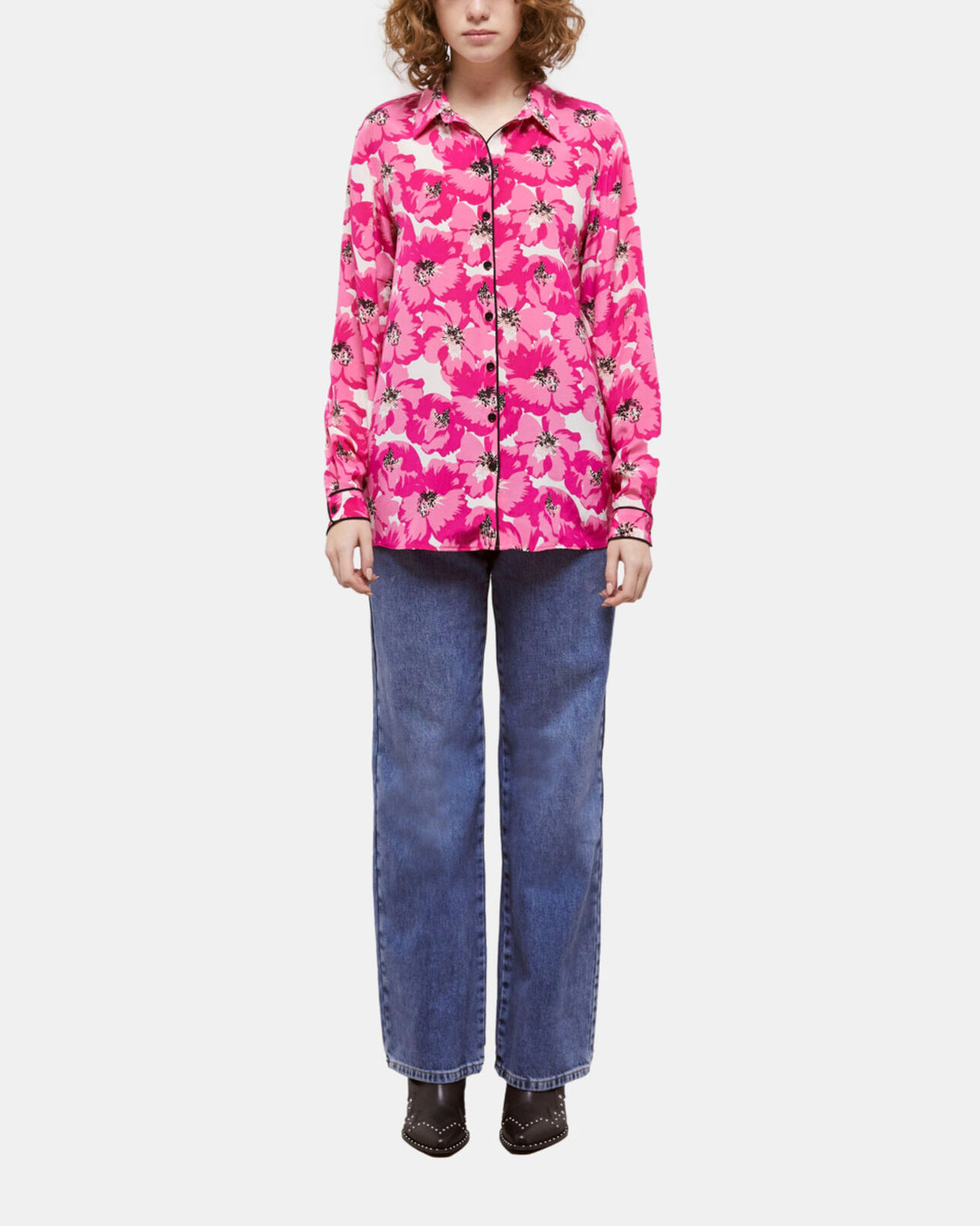 The Kooples MUJER PINK camisa estampada seda