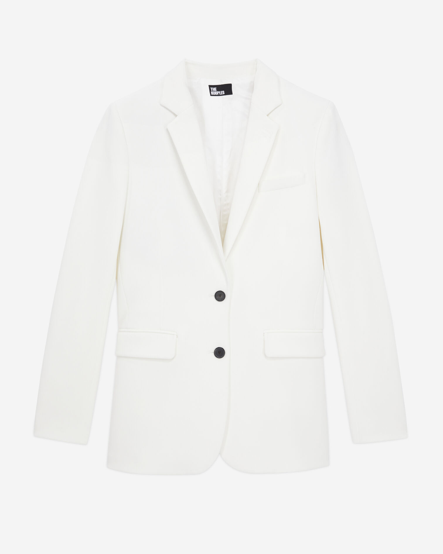 White crêpe suit jacket, ECRU, hi-res image number null