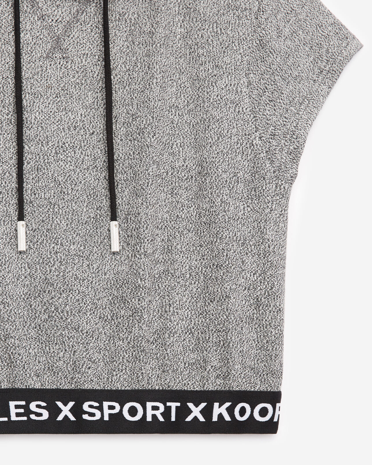 The Kooples FEMME GREY MELANGE sweat à manches courtes gris bande logo