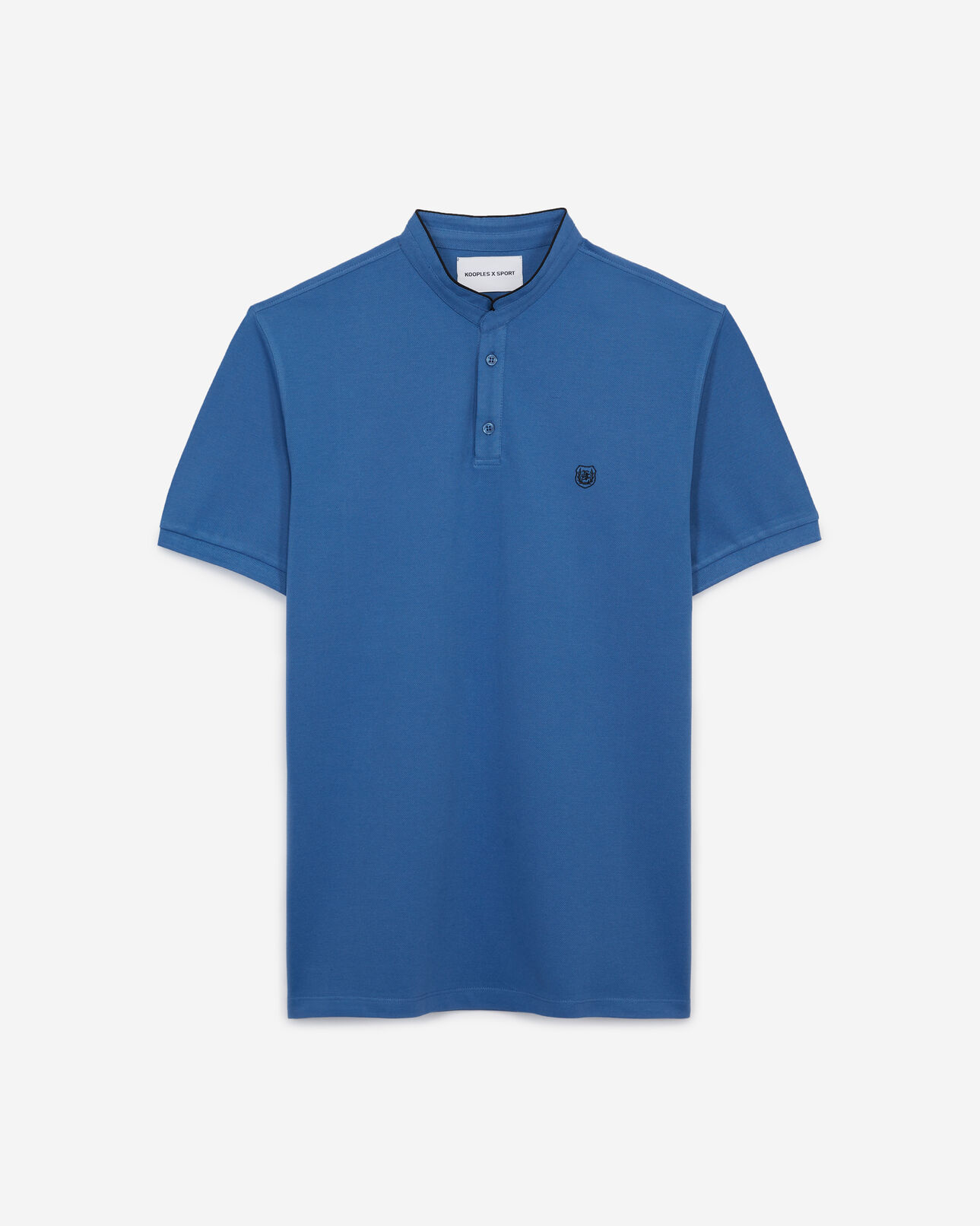 The Kooples HOMME AZUR / BLACK NAVY polo bleu clair col officier slim