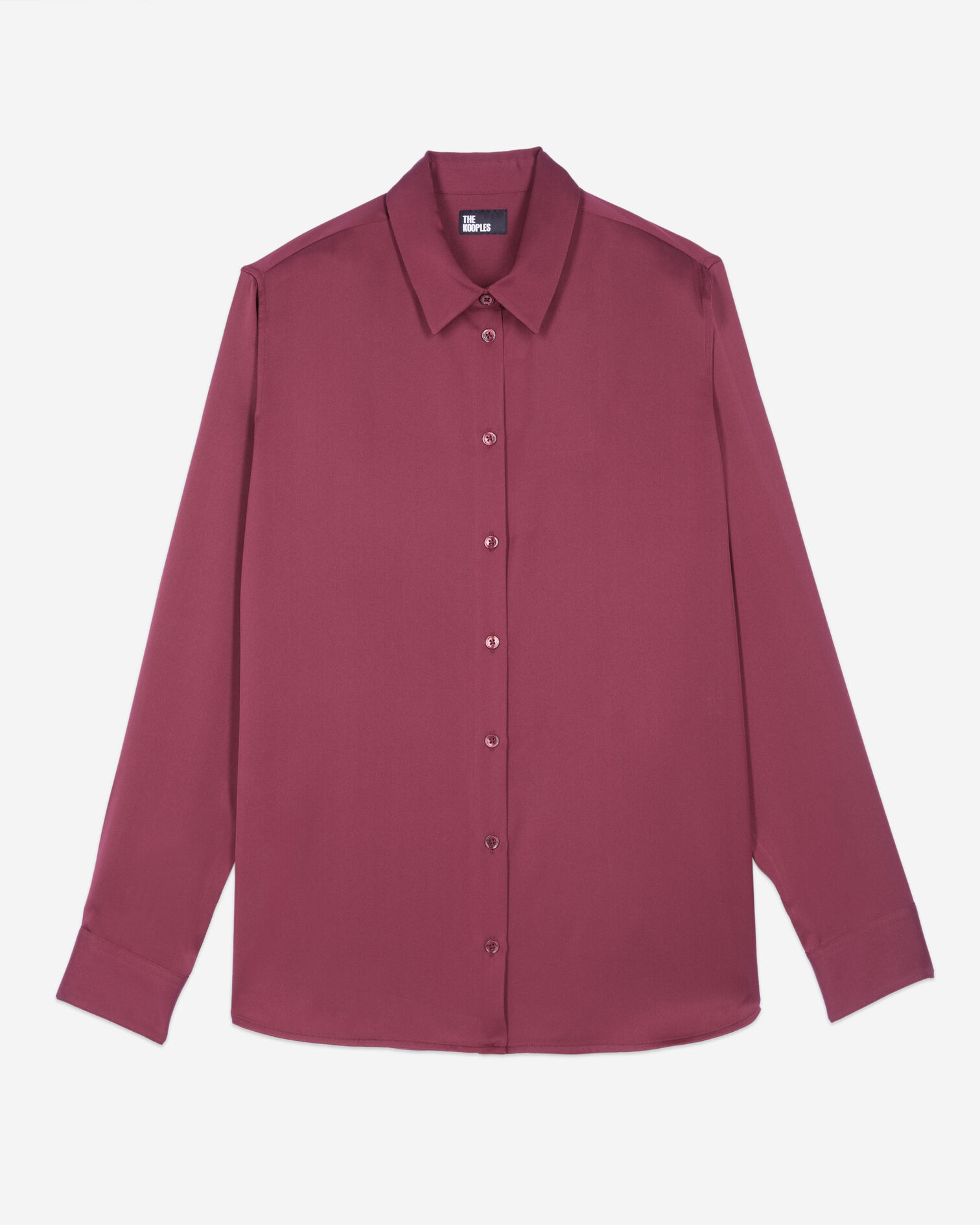 Burgundy silk shirt, BURGUNDY, hi-res image number null