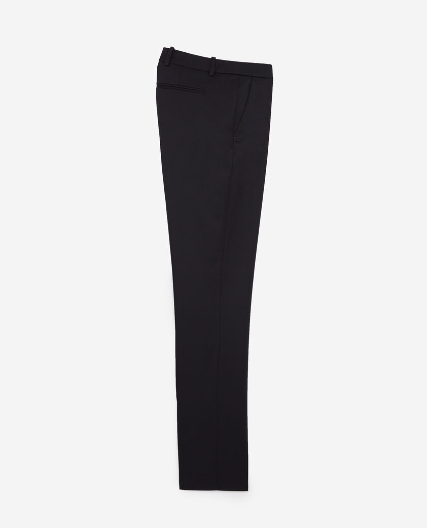 The Kooples WOMEN DARK NAVY navy blue suit trousers in wool