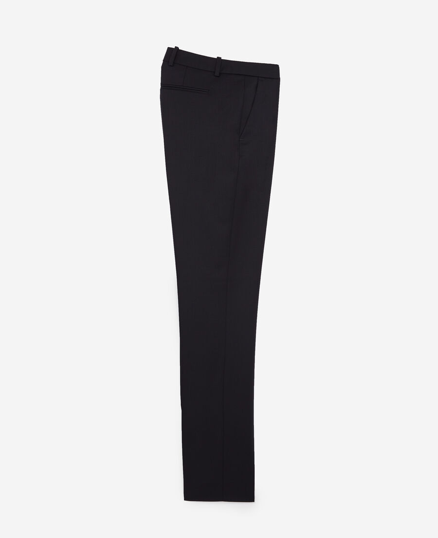 The Kooples WOMEN DARK NAVY navy blue suit trousers in wool