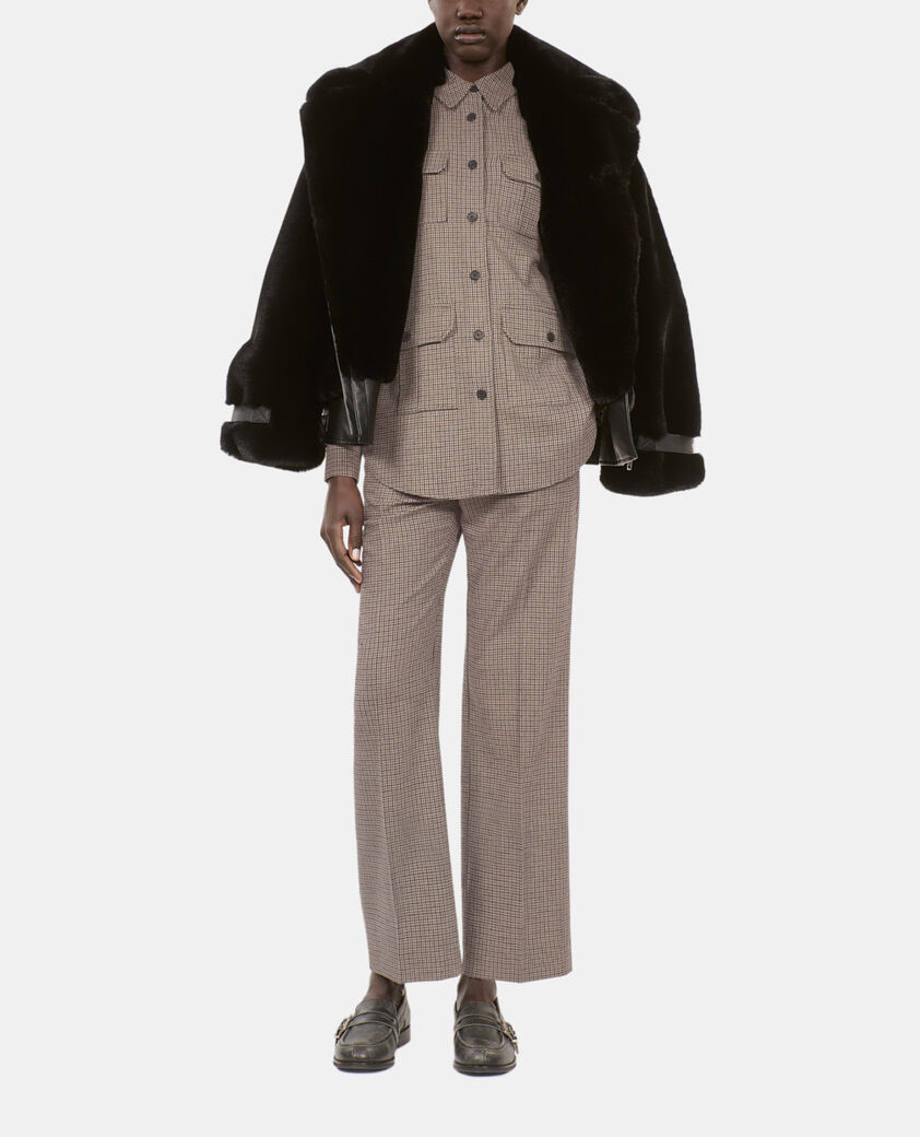 The Kooples MUJER BEIGE-BROWN camisa larga cuadros