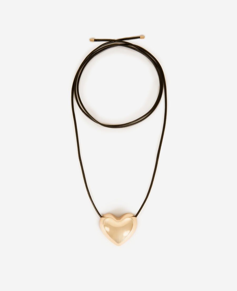 The Kooples F GOLD golden heart pendant necklace