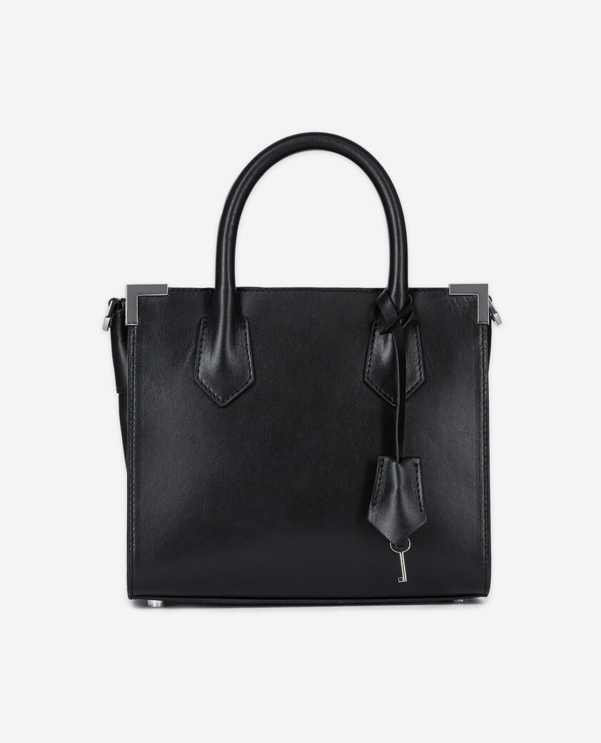 The Kooples WOMEN BLACK medium ming bag in black leather