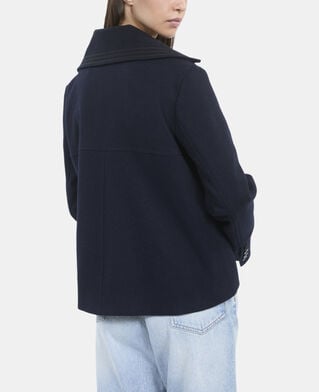 The Kooples FEMME DARK NAVY caban court bleu marine