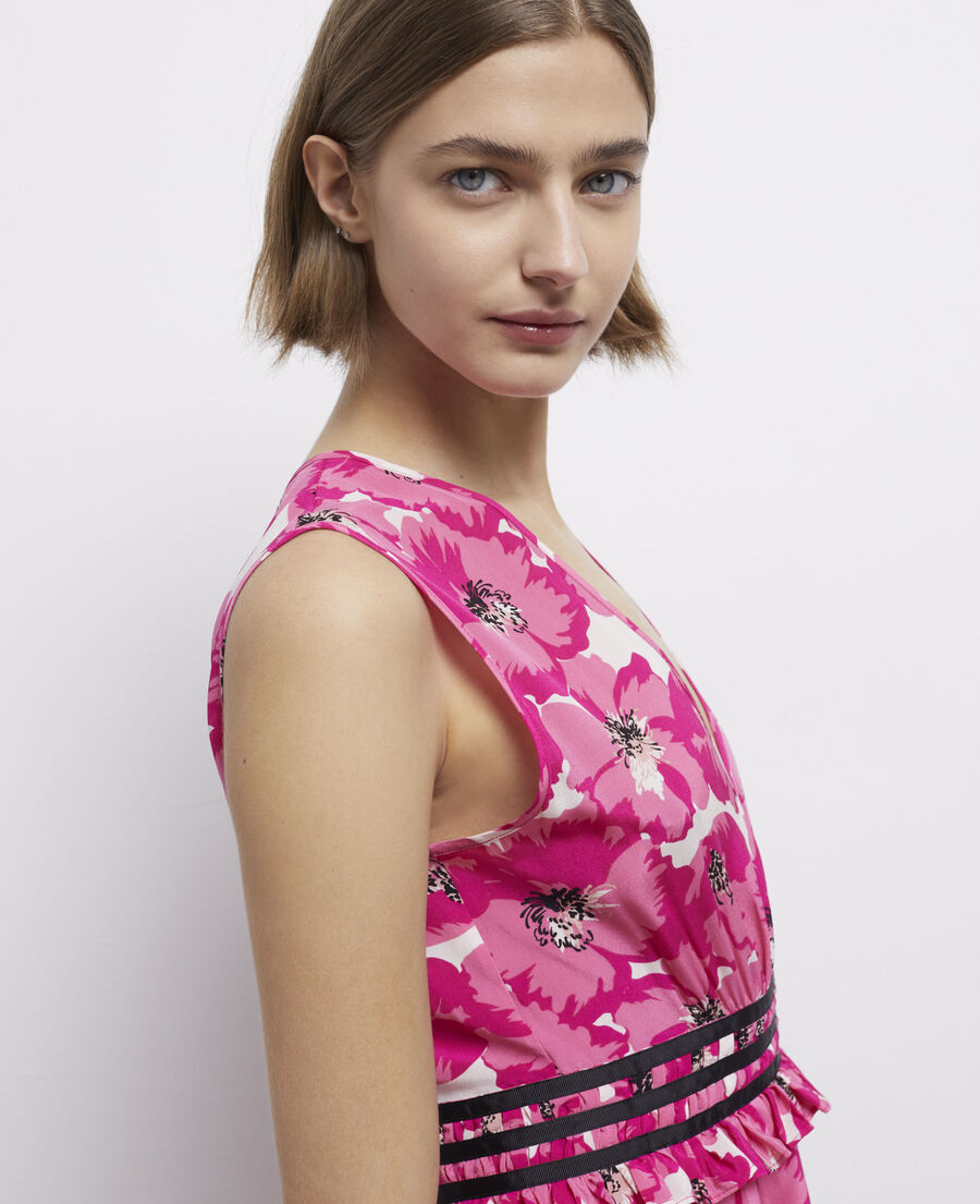 robe courte imprimée en soie