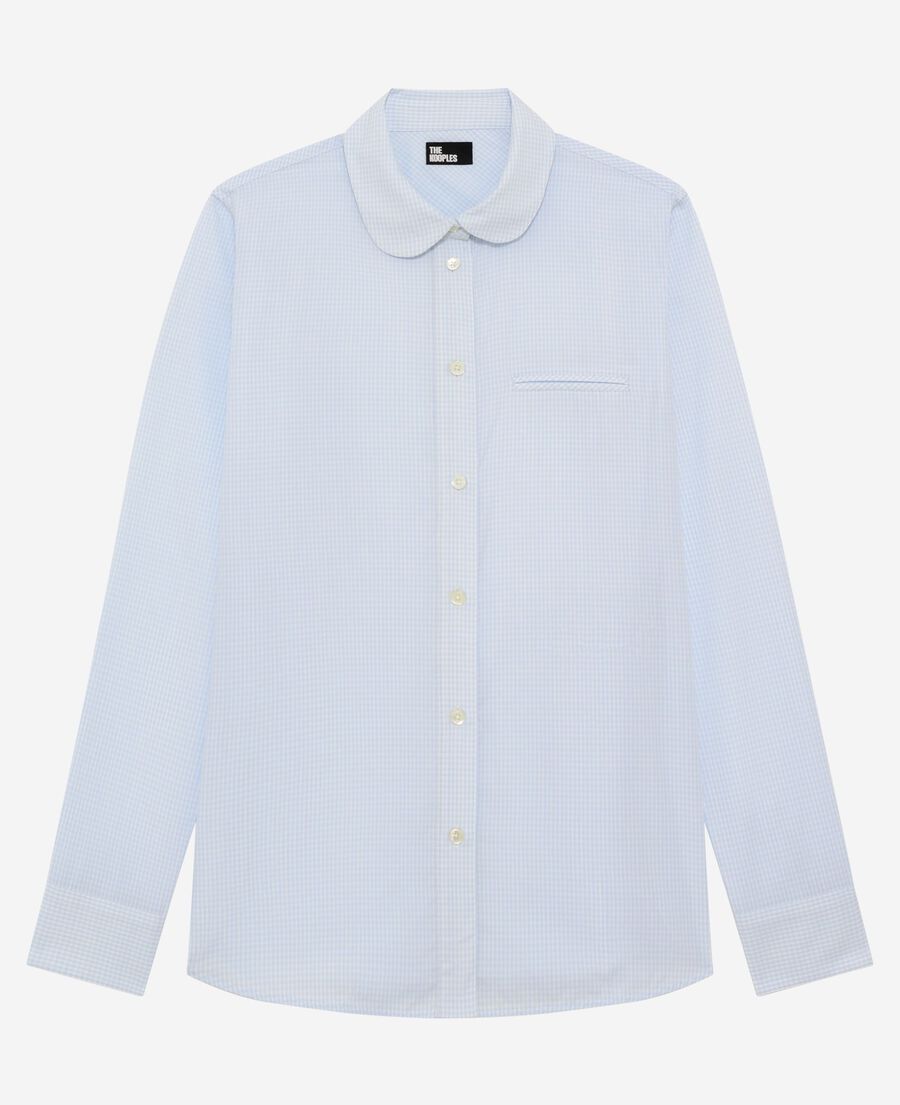 The Kooples DAMEN BLUE WHITE hemd mit hellblauen mikrokaros