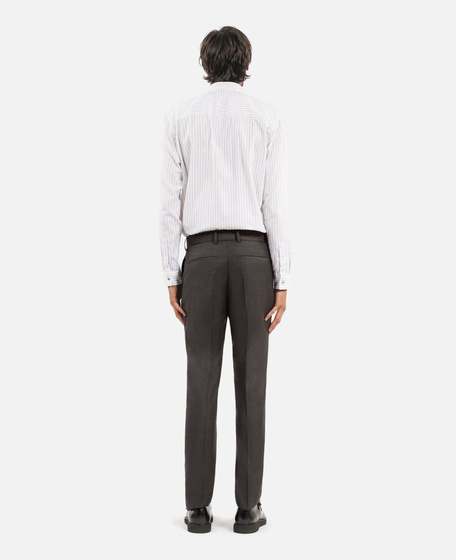 The Kooples MEN DARK GREY prince of wales grey wool suit pants