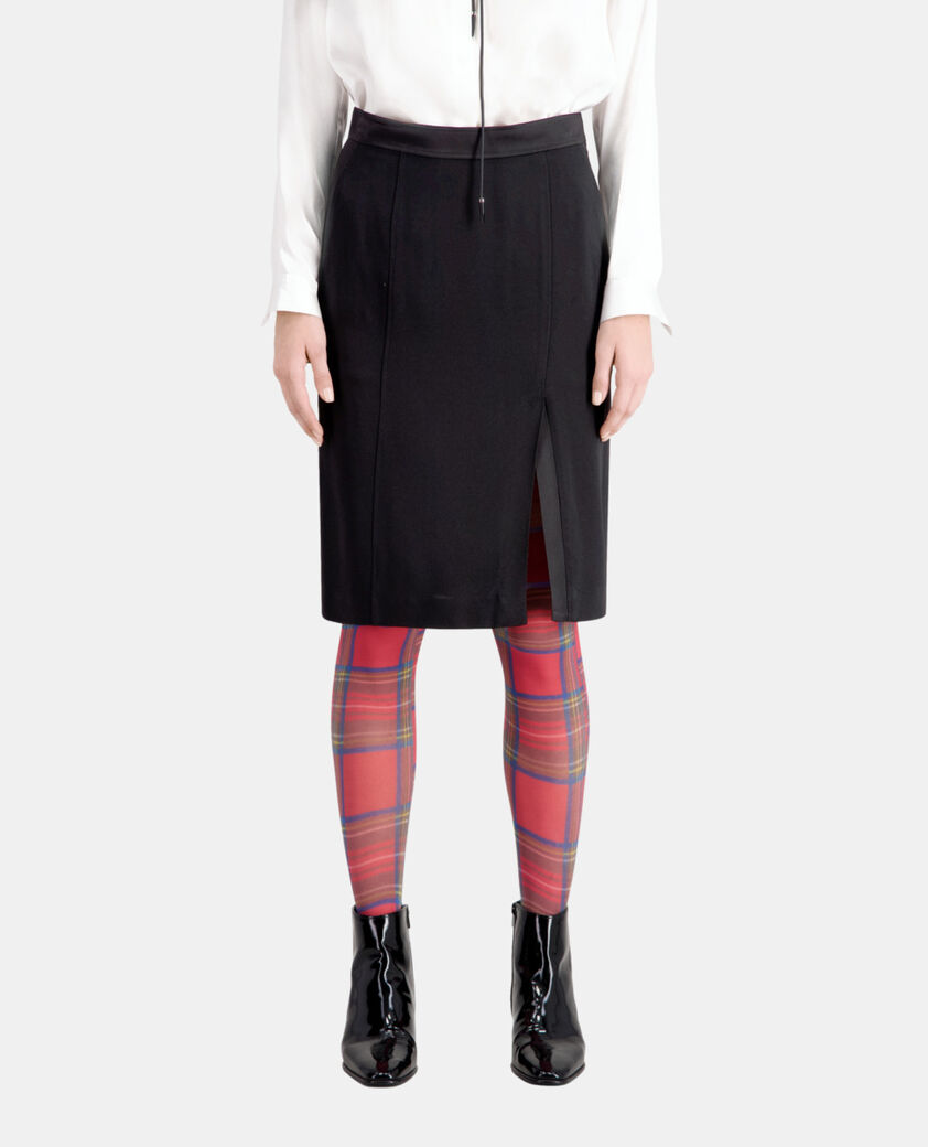 The Kooples FEMME BLACK jupe crayon mi-longue noire