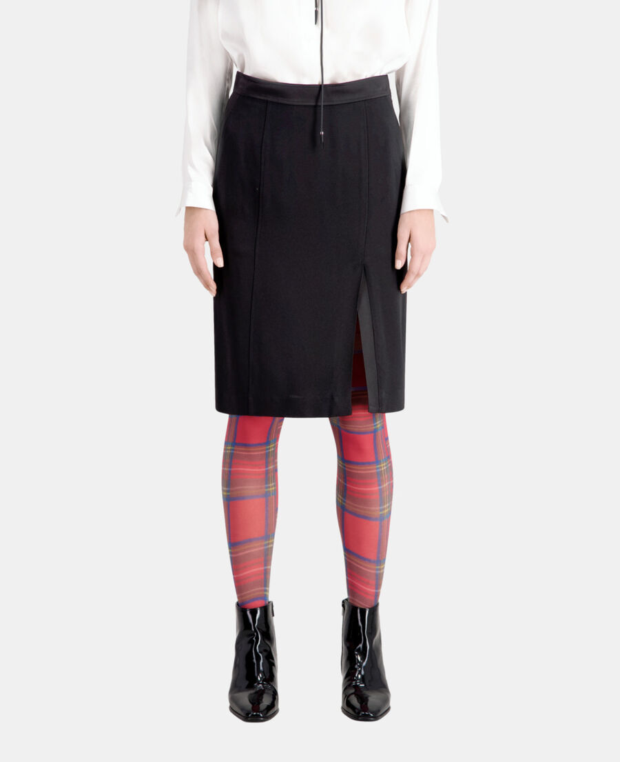 The Kooples DAMEN BLACK halblanger schwarzer bleistiftrock