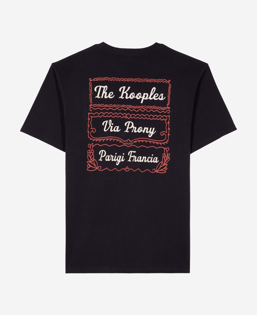 The Kooples H DARK NAVY t-shirt with via prony navy screen print