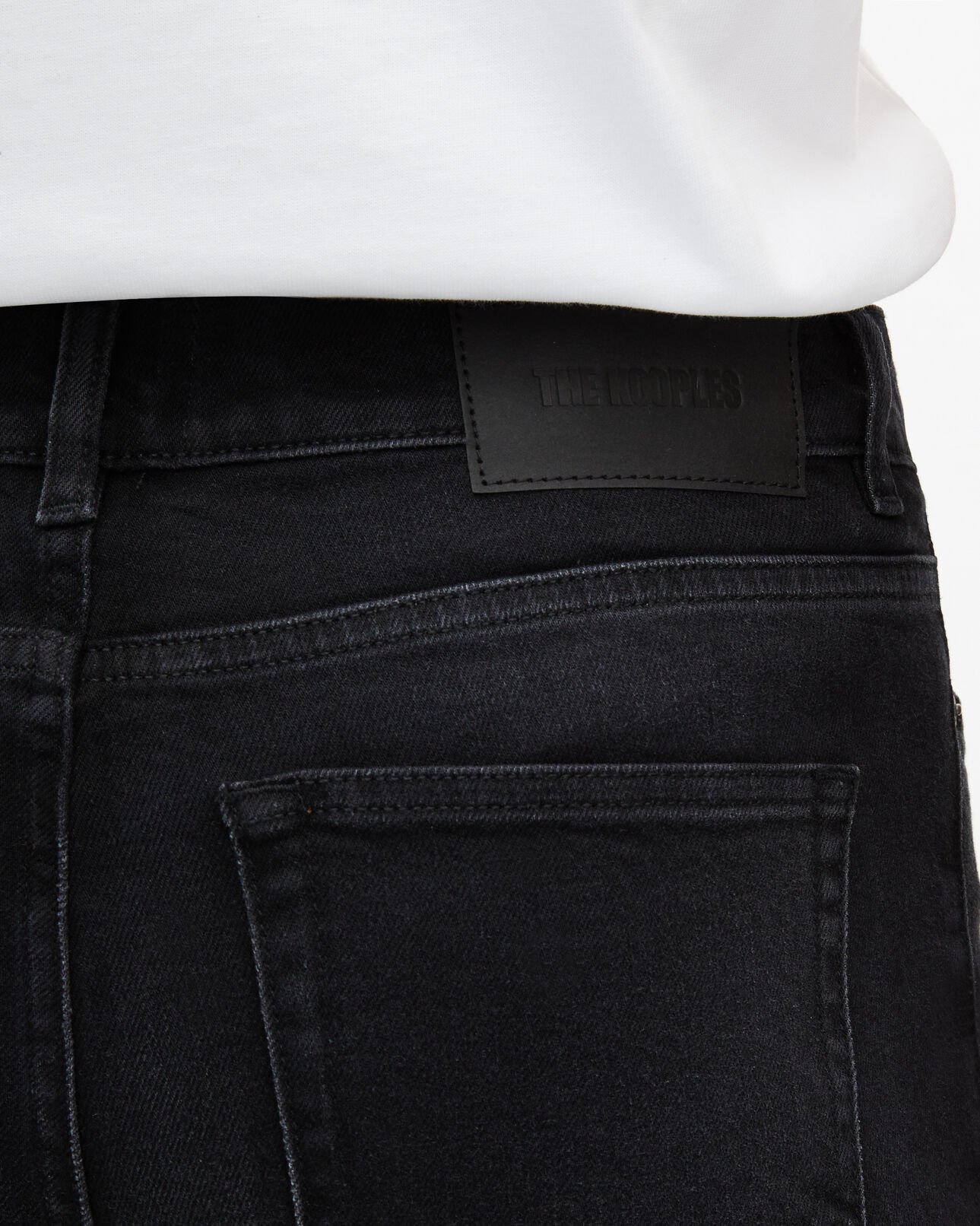 The Kooples MEN BLACK WASHED black slim jeans