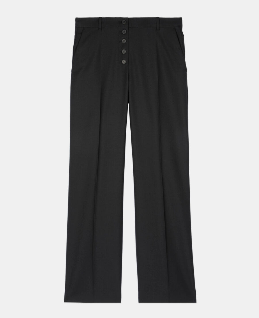 The Kooples WOMEN BLACK black straight-leg trousers