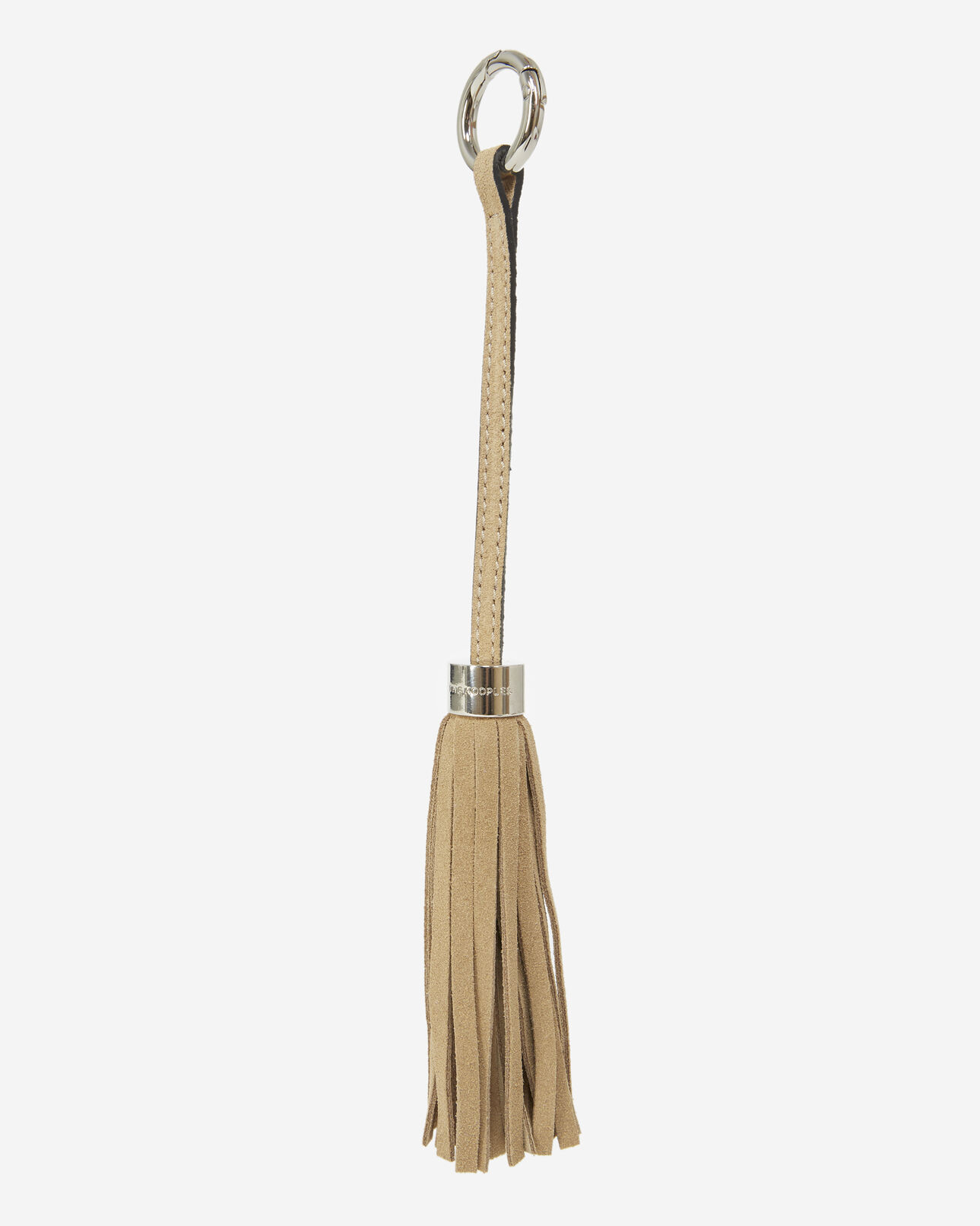 The Kooples WOMEN BEIGE beige suede leather pompom