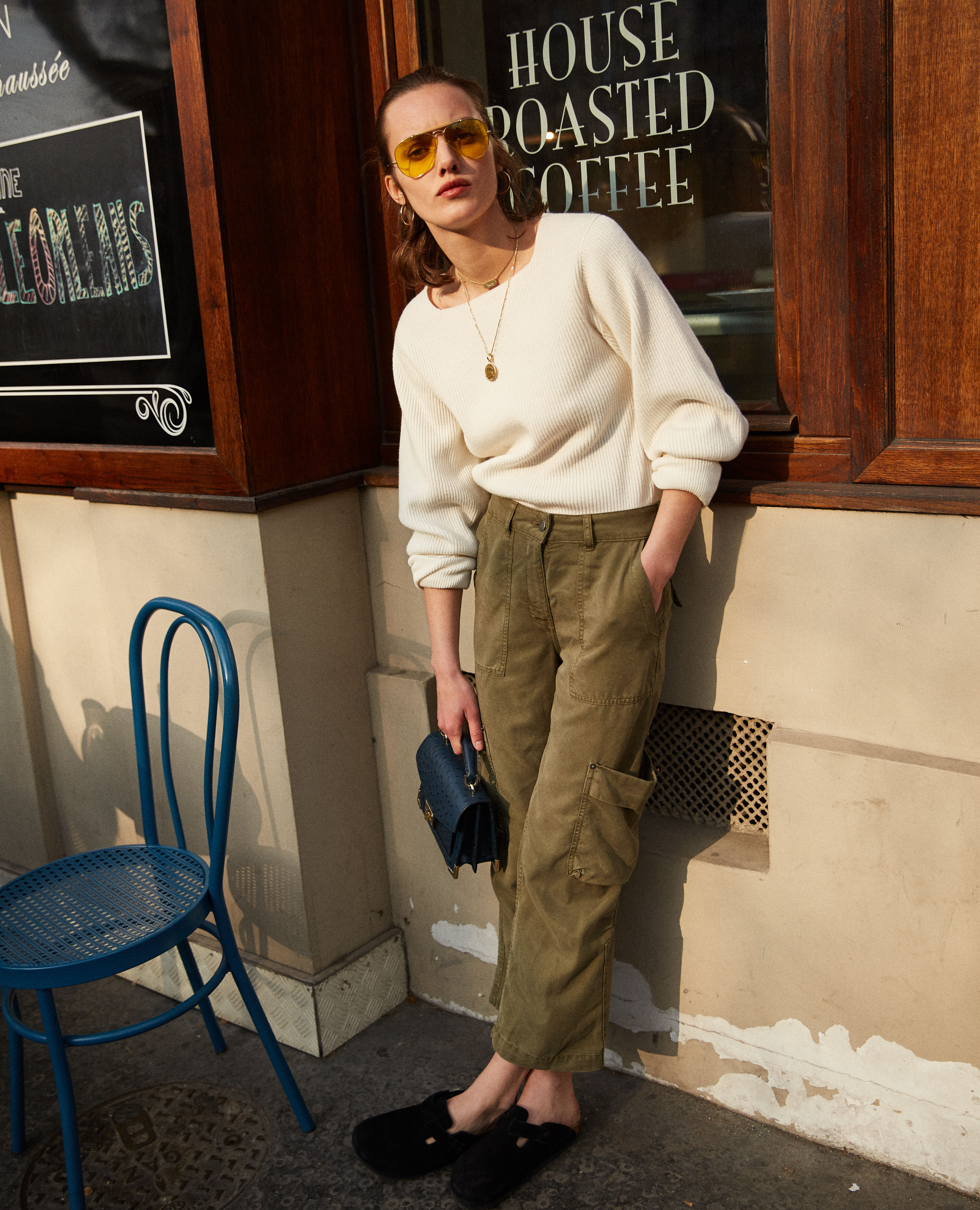 Pantalon kaki fluide 2025 femme