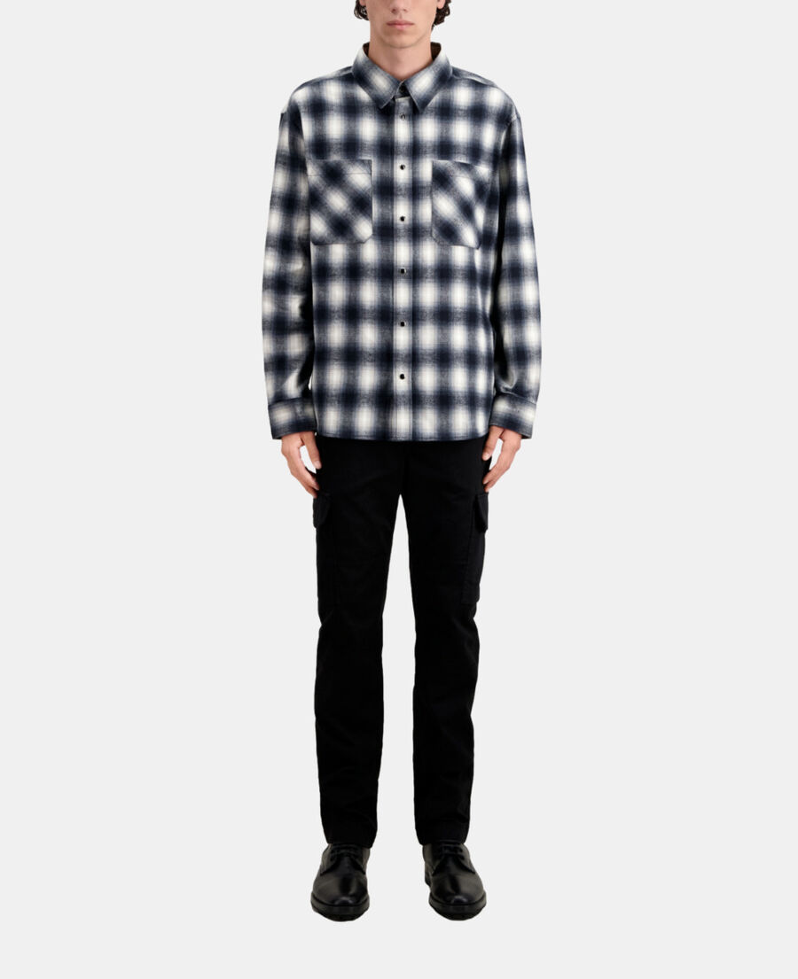 The Kooples HERREN BLACK WHITE schwarz-grau kariertes jackenhemd