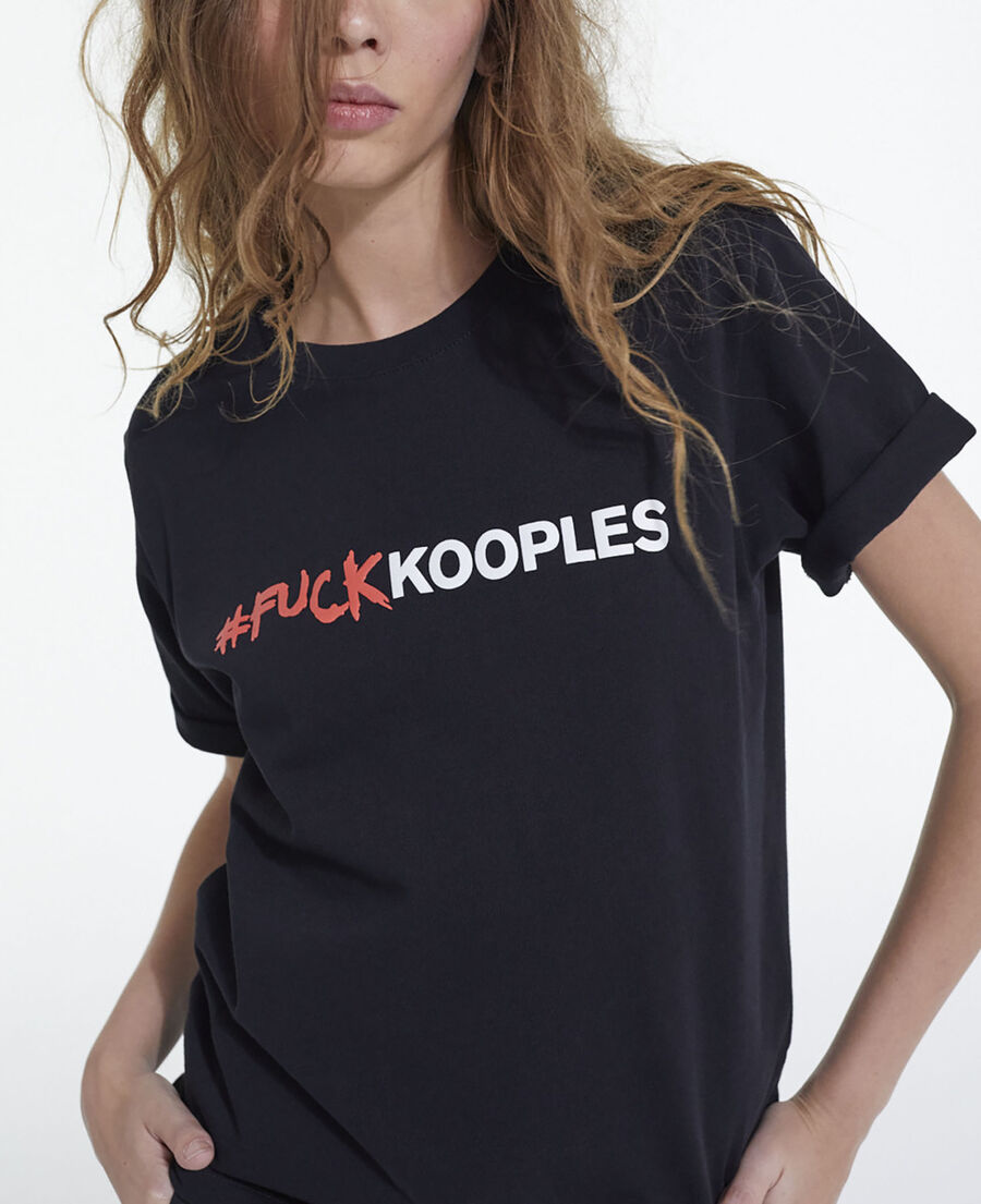 black t-shirt with logo