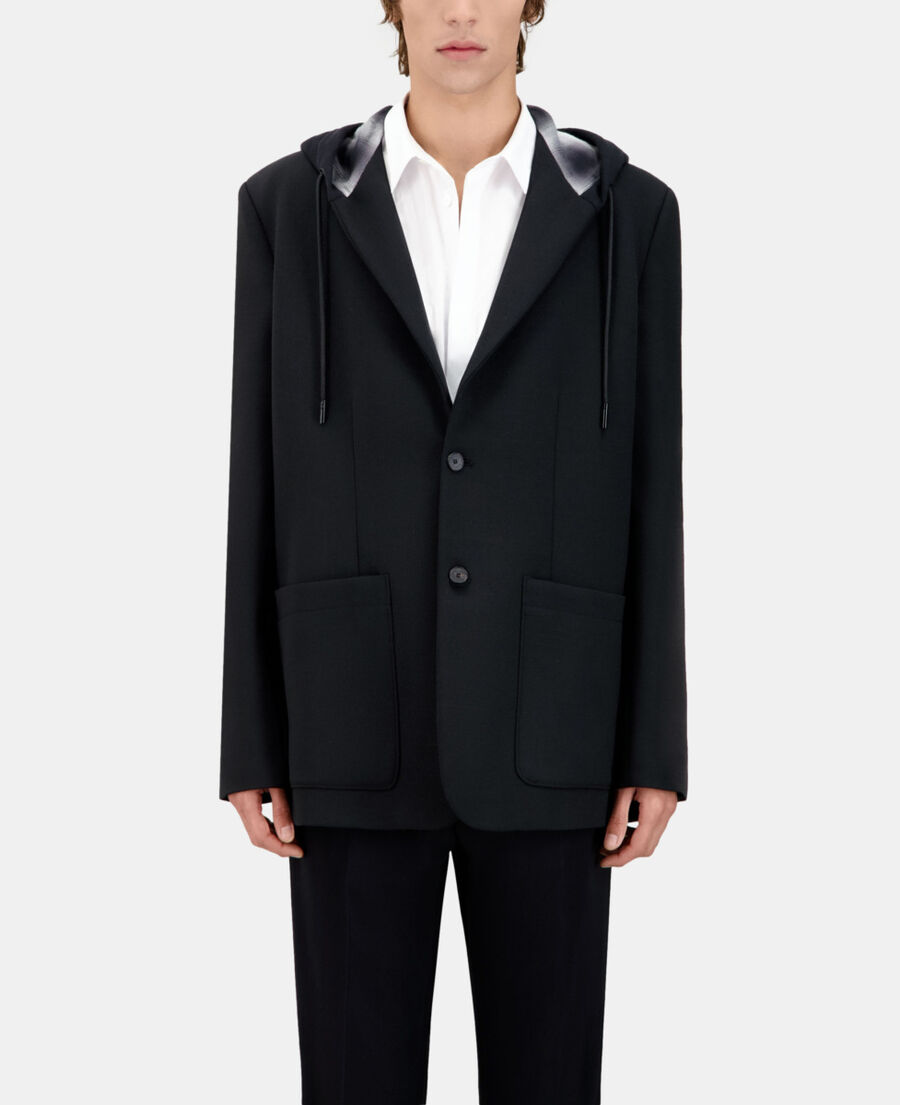 The Kooples HOMME BLACK veste avec capuche noire