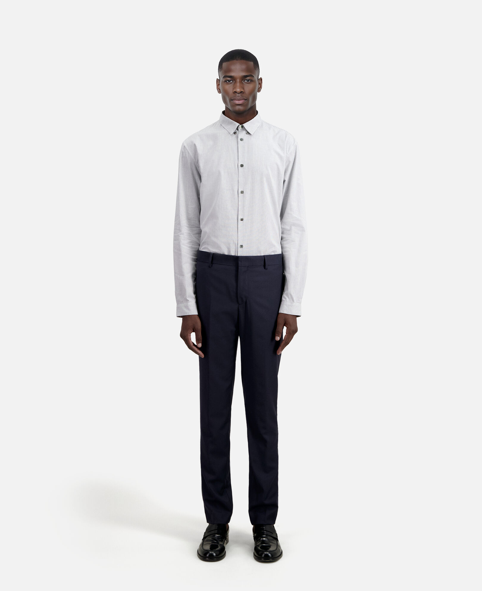 The Kooples MEN DARK NAVY navy blue wool suit pants slim fit