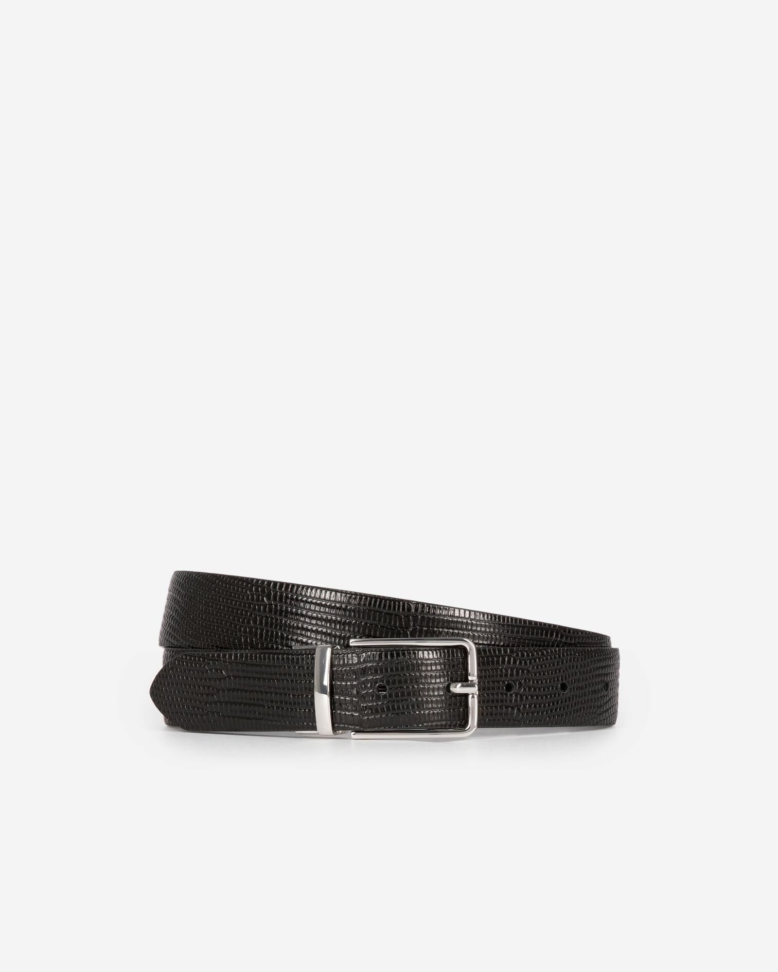 Ceinture réversible en cuir noir, BLACK, hi-res image number null
