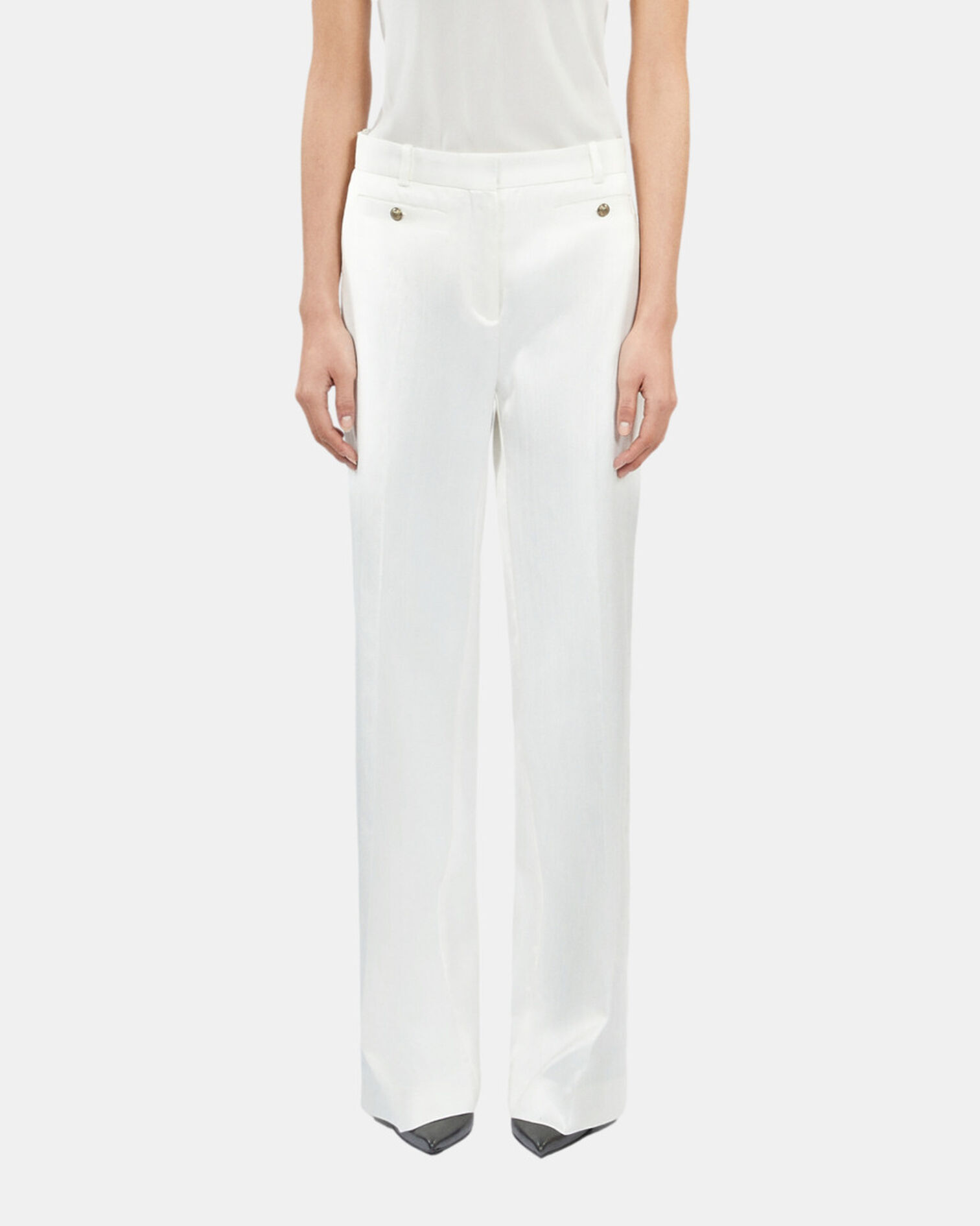 Pantalon tailleur blanc, WHITE, hi-res image number null