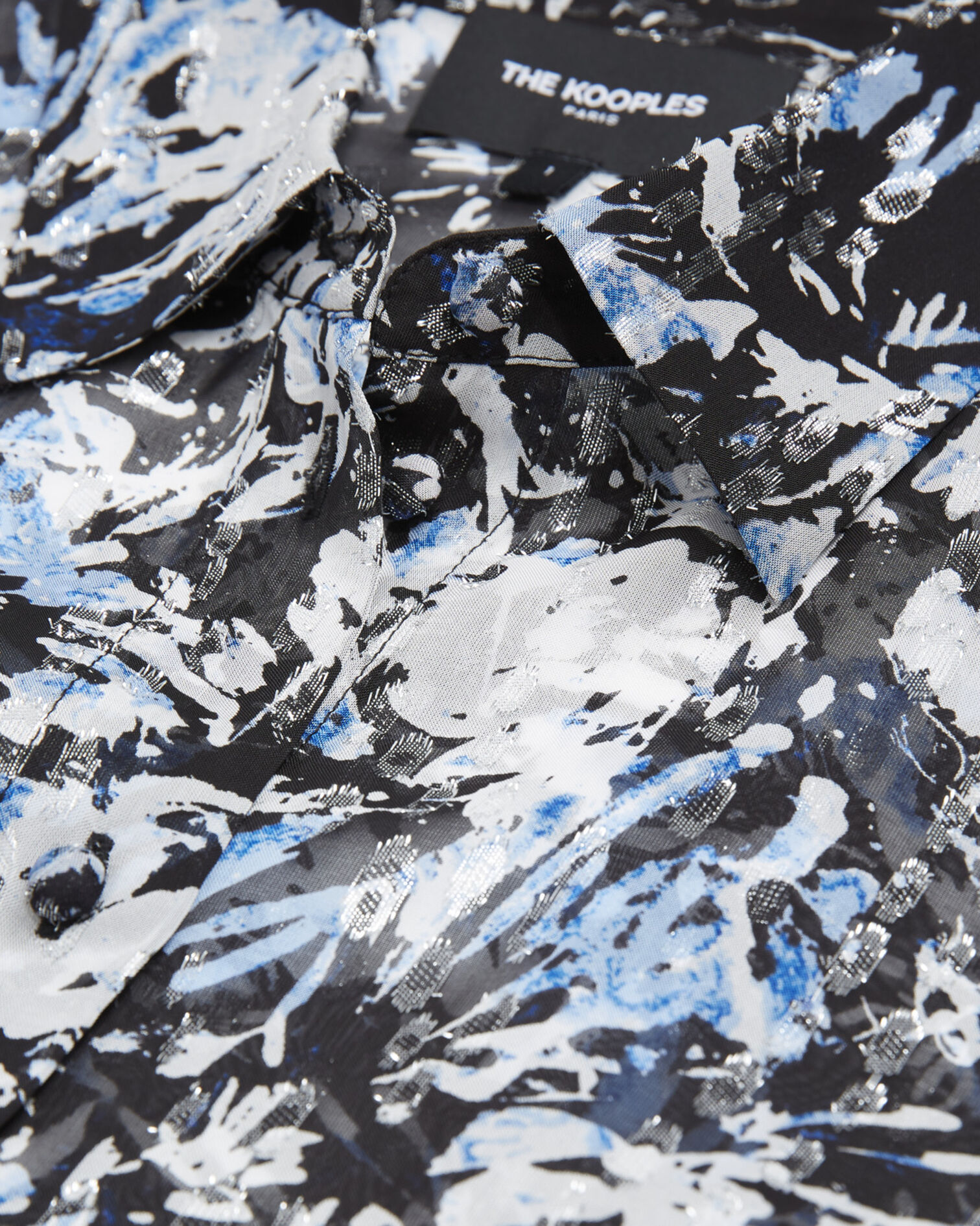 Chemise bleue et blanche ajustée motifs, BLUE WHITE, hi-res image number null