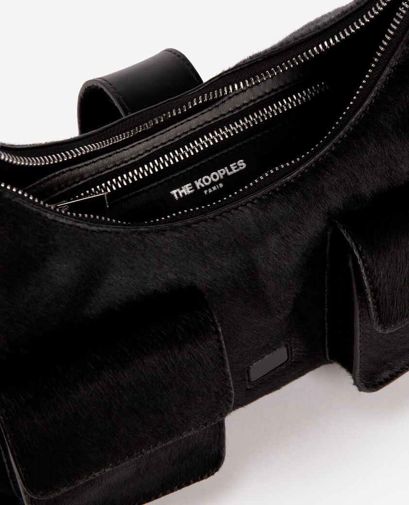 The Kooples F BLACK amelia bag in black foal effect