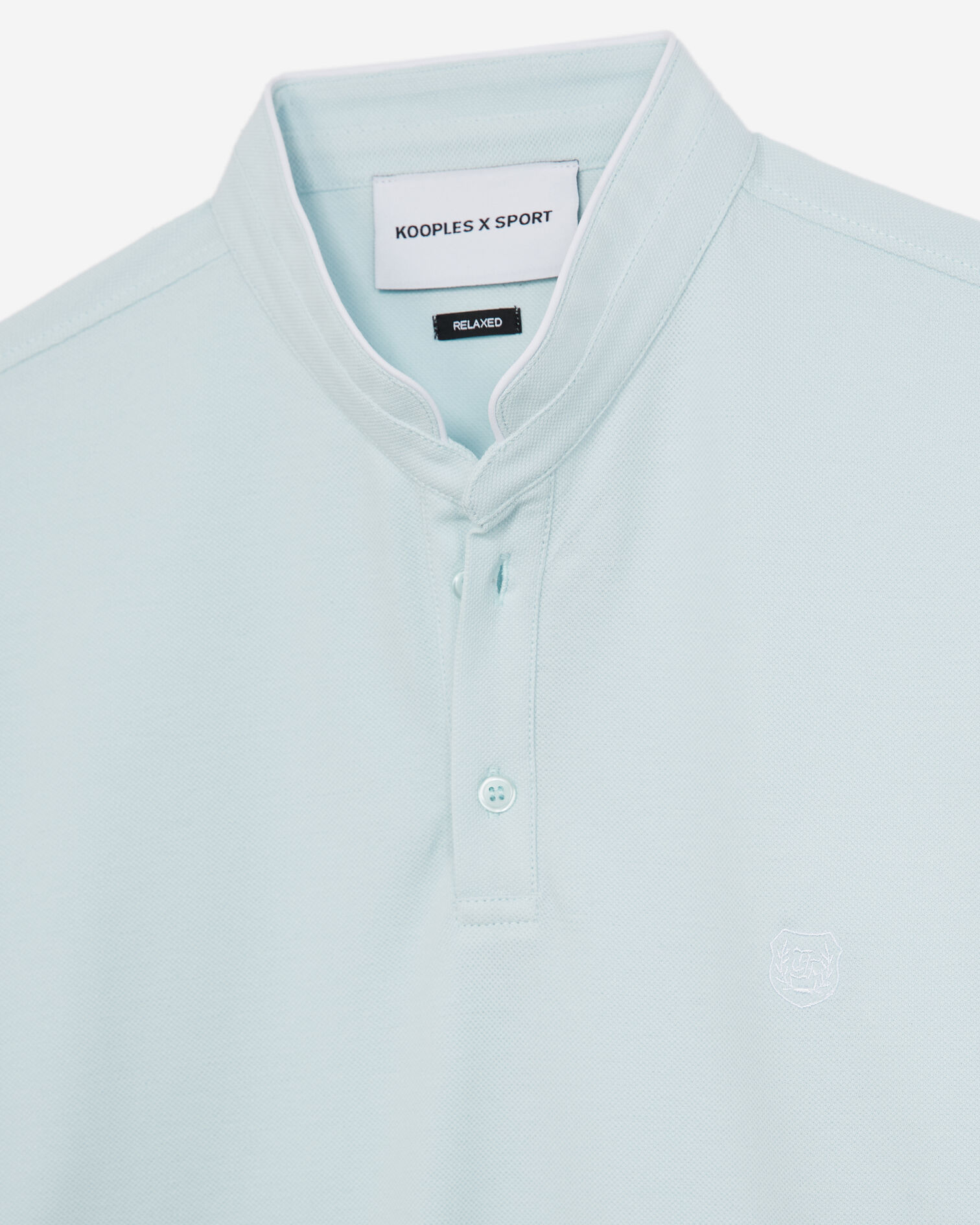 Sky blue polo w/officer collar - white badge, PASTEL BLEU / WHITE, hi-res image number null