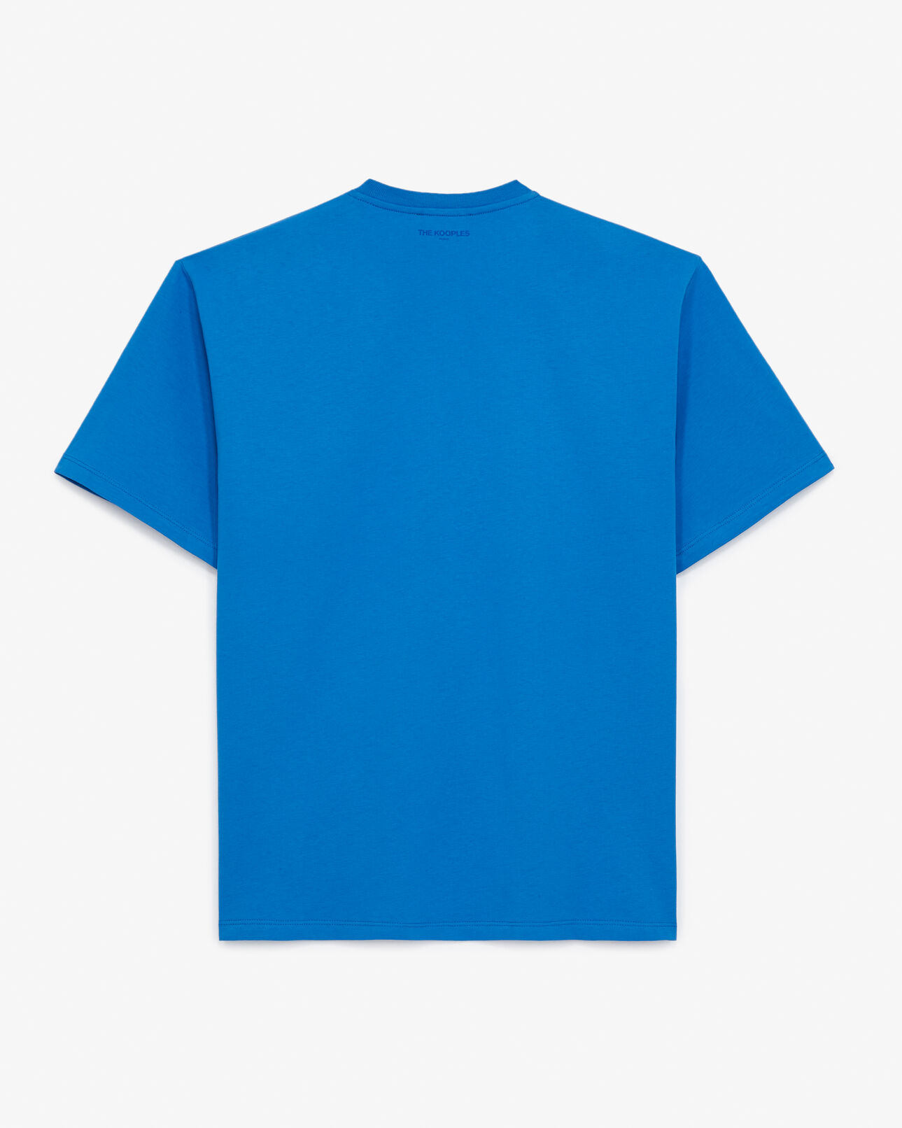 The Kooples MEN BLUE blue cotton t-shirt with tone-on-tone embroidery