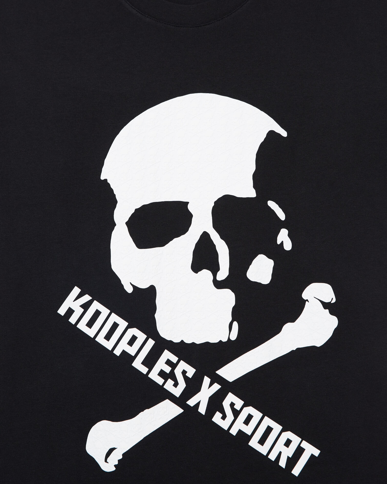 Baumwoll-T-Shirt schwarz Totenkopfmotiv, BLACK, hi-res image number null