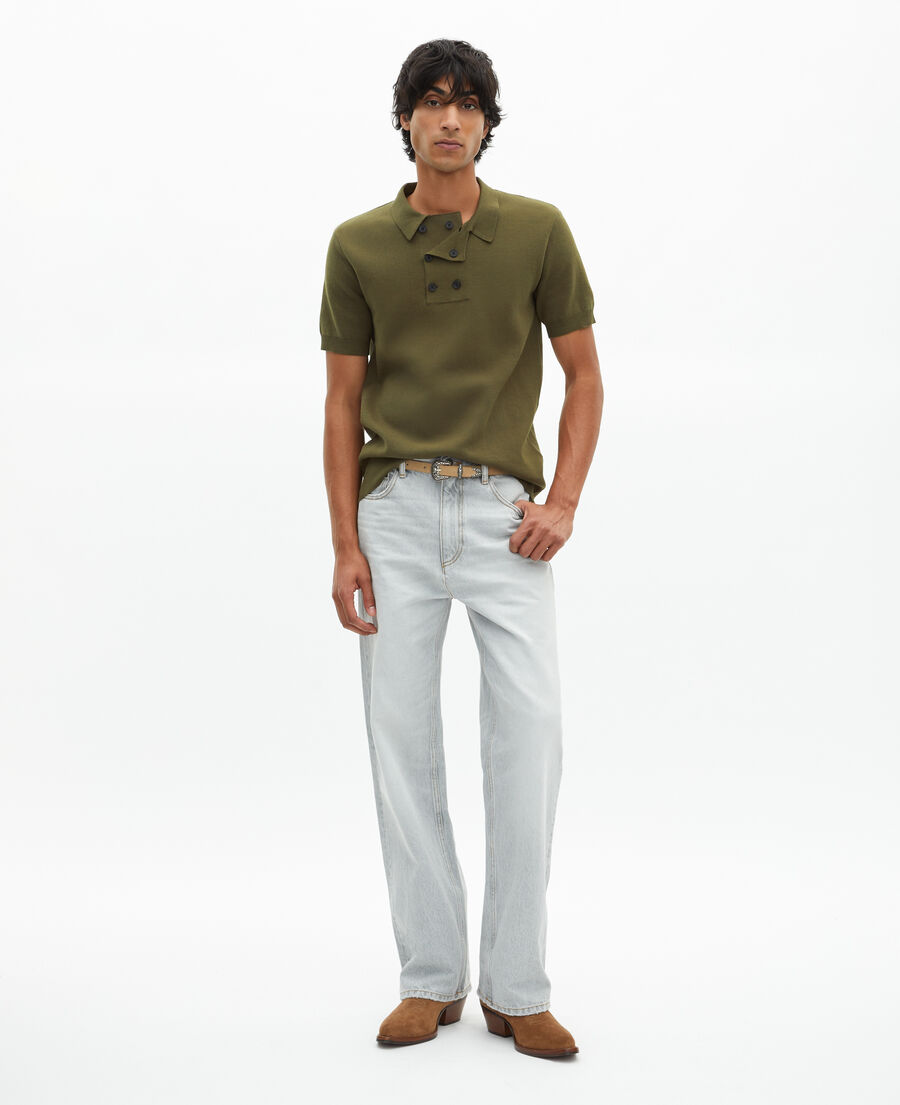 The Kooples HOMME KAKI pull en maille kaki