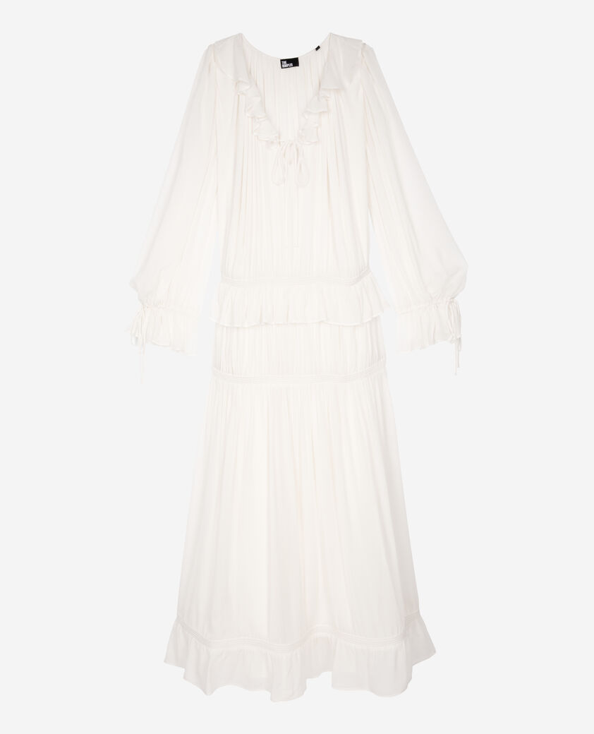 The Kooples DAMEN ECRU kleid mit lavalière-kragen in ecru