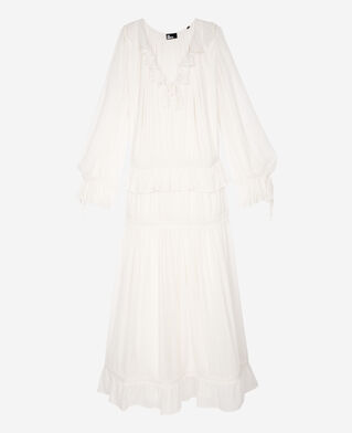 The Kooples FEMME ECRU robe col lavalière écrue